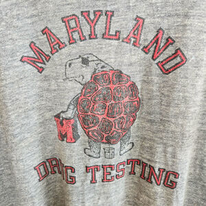 RARE VINTAGE UNIVERSITY OF MARYLAND DRUG TESTING T SHIRT 70S